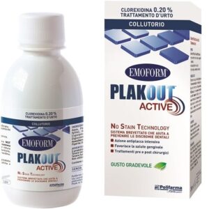 Plakout active colluttorio 200ml clorex 020