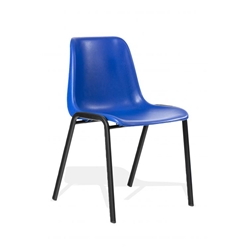 Polly Stacking Visitor Chair Blue Polypropylene Without Arm