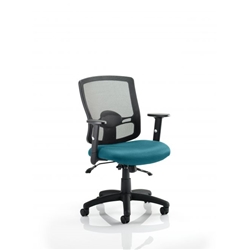 Portland II Task Operator Chair With Kingfisher Colour Seat