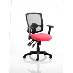 Portland III Task Operator Chair Black Mesh Back Cherry Col