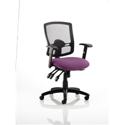 Portland III Task Operator Chair Black Mesh Back Purple Col