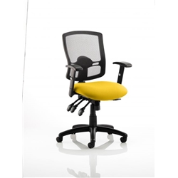 Portland III Task Operator Chair Black Mesh Back Sunset Col