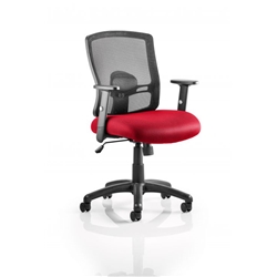 Portland Task Operator Chair Cherry Colour Seat With Arms R