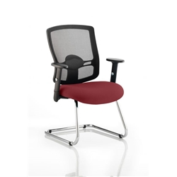 Portland Visitor Chair Cantilever Chilli Colour Seat With A