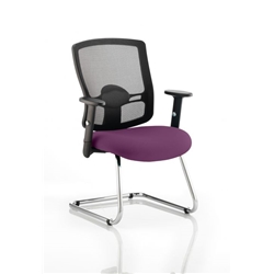 Portland Visitor Chair Cantilever Purple Colour Seat With A