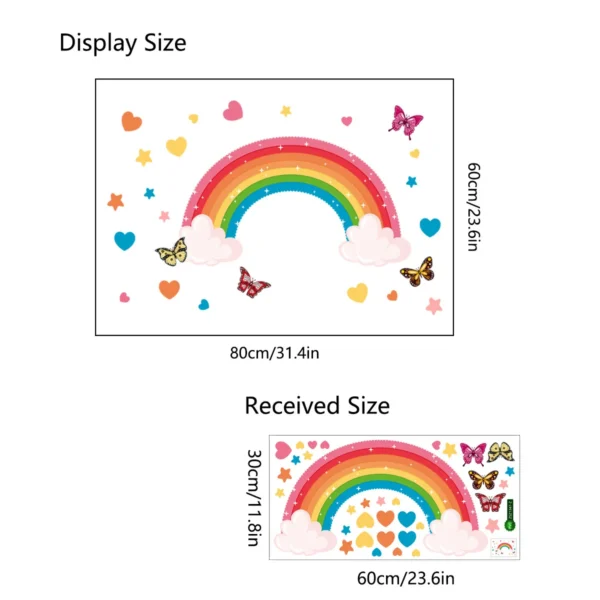 Rainbow Butterfly Stars Wall Stickers Living Room Childrens Room Background Wall Decoration Painting Star Home Wall Decals