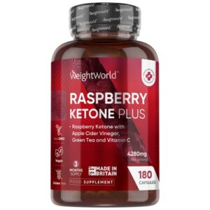 Raspberry Ketone 3200 mg 180 Capsules 3 Month Supply Vegan Keto Supplement with ACV Green Tea Vitamin C