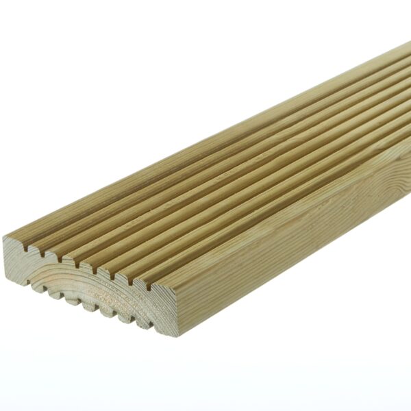 Redwood Treated Dual Pattern Grooved Decking 38 x 150mm finished size 33 x 142mm