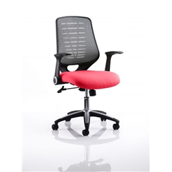 Relay Task Operator Chair Cherry Colour Silver Back With Ar