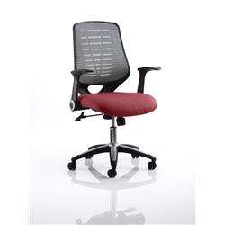 Relay Task Operator Chair Chilli Colour Silver Back With Ar