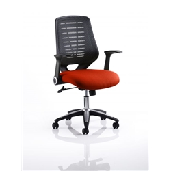 Relay Task Operator Chair Pimento Colour Black Back With Ar