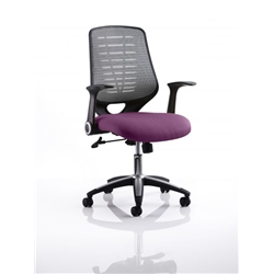 Relay Task Operator Chair Purple Colour Silver Back With Ar