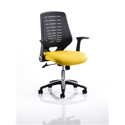 Relay Task Operator Chair Sunset Colour Black Back With Arm