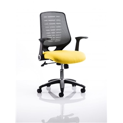 Relay Task Operator Chair Sunset Colour Silver Back With Ar