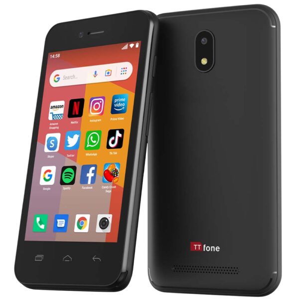 Returned Resale TTfone Black TT20 Dual SIM with Mains Charger EE SIM Card