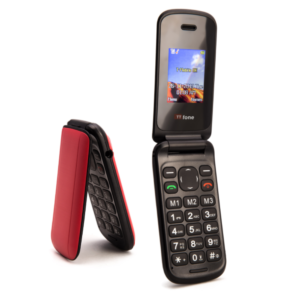 Returned Resale TTfone TT140 Red Flip Folding Phone with Mains Charger