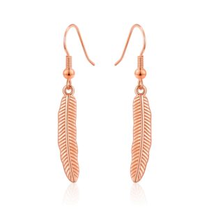 Rose Gold Plated Feather Earrings