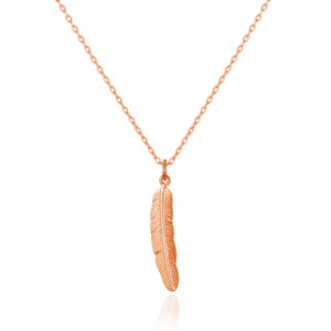 Rose Gold Plated Feather Necklace