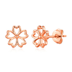 Rose Gold Plated Flower Petal Earrings