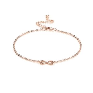 Rose Gold Plated Infinity Anklet Created with Zircondia® Crystals