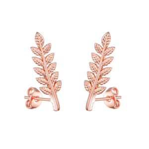 Rose Gold Plated Leaf Earrings