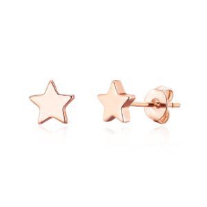 Rose Gold Plated Star Stud Earrings