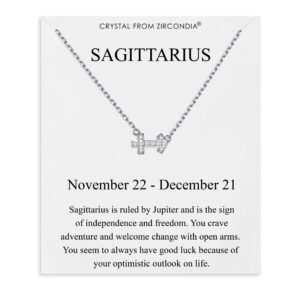 Sagittarius Zodiac Star Sign Necklace Created with Zircondia® Crystals