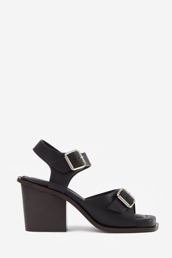 Sandali SQUARE HEELED in pelle nera