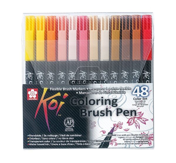 Set de feutres pinceaux Koi 48 couleurs