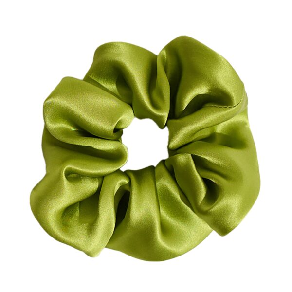 Silken Hair Silk Scrunchie Hair Tie Green