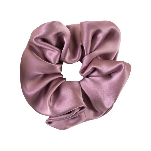 Silken Hair Silk Scrunchie Hair Tie Mauve