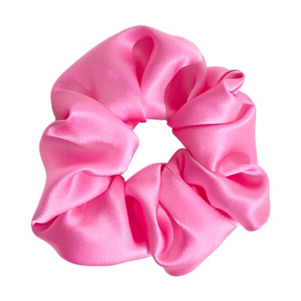 Silken Hair Silk Scrunchie Hair Tie Pink