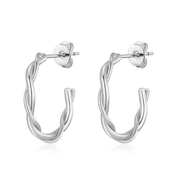 Silver Plated 20mm Twisted Hoop Earrings