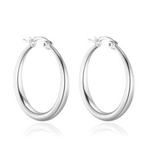 Silver Plated 25mm Hoop Earrings