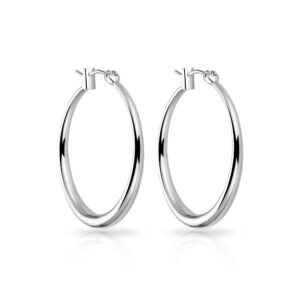 Silver Plated 30mm Hoop Earrings