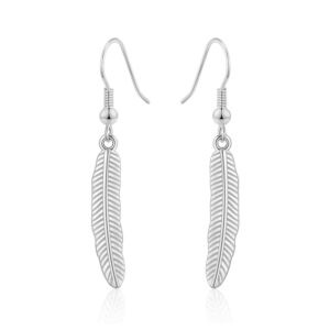 Silver Plated Feather Earrings