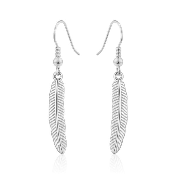 Silver Plated Feather Earrings