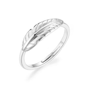 Silver Plated Feather Ring