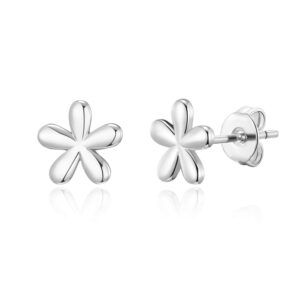 Silver Plated Flower Stud Earrings