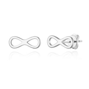 Silver Plated Infinity Stud Earrings