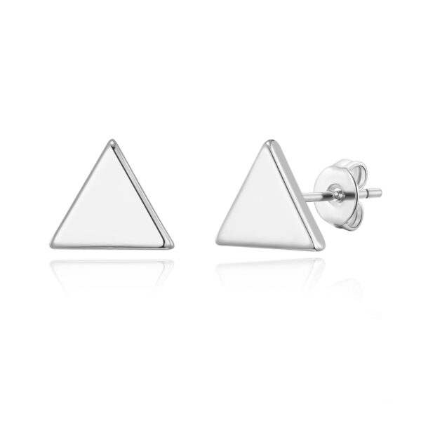 Silver Plated Triangle Stud Earrings