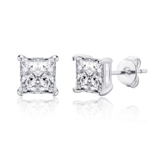 Square Earrings Created with Zircondia® Crystals