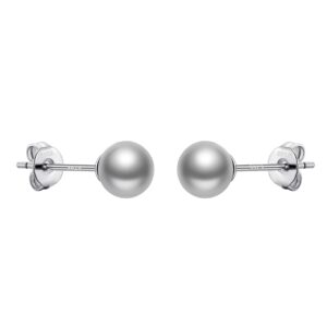 Sterling Silver Grey Shell Pearl Earrings