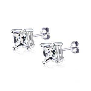 Sterling Silver Square Earrings Created with Zircondia® Crystals