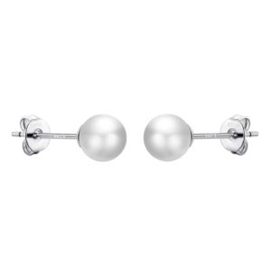 Sterling Silver White Shell Pearl Earrings