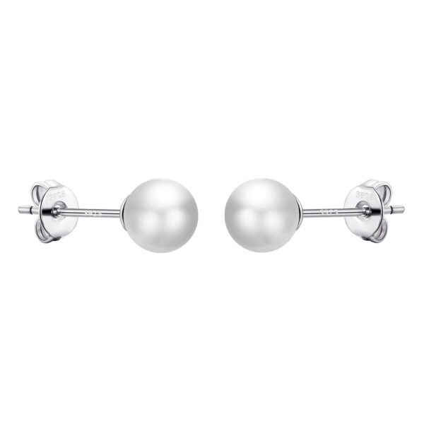 Sterling Silver White Shell Pearl Earrings