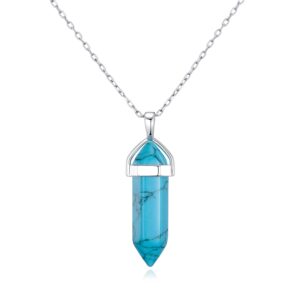 Synthetic Turquoise Genuine Gemstone Necklace