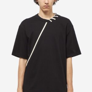 T Shirt LACED in cotone nero