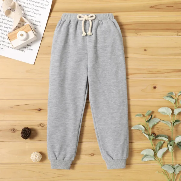 Toddler Boy Solid Color Casual Joggers Pants Sporty Sweatpants for Spring and Autumn