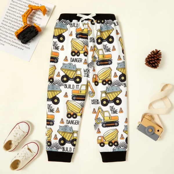 Toddler Boy Vehicle Print Casual Pants